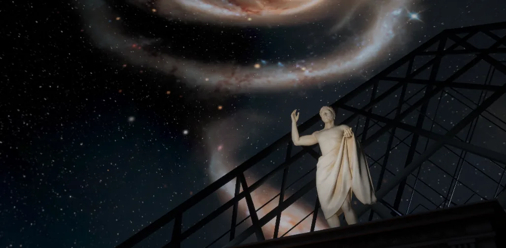 星河漂浮石龕聖殿:星河中的冥想階梯與雕像